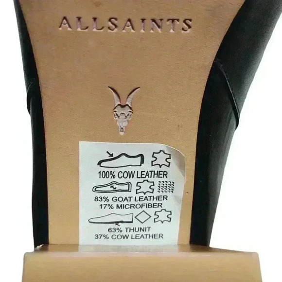 ALLSAINTS NWT Millie Leather Tall Black Ankle Boot Size EU 37 US 7 - Picture 10 of 12